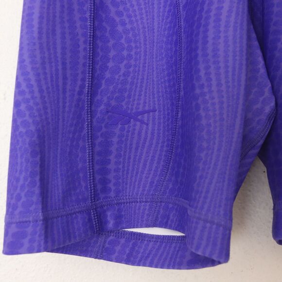 REEBOK CARDI B High-Waisted Legging Shorts M Ultima Purple Athletic Biker B35 - Picture 4 of 5